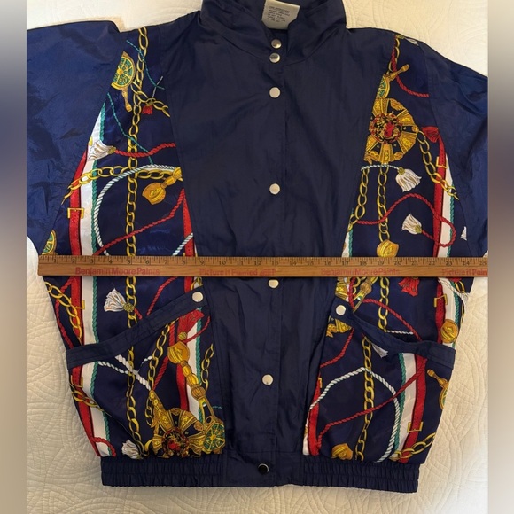 Vintage 1990s Windbreaker Nylon Navy Jacket Medium - Picture 6 of 9